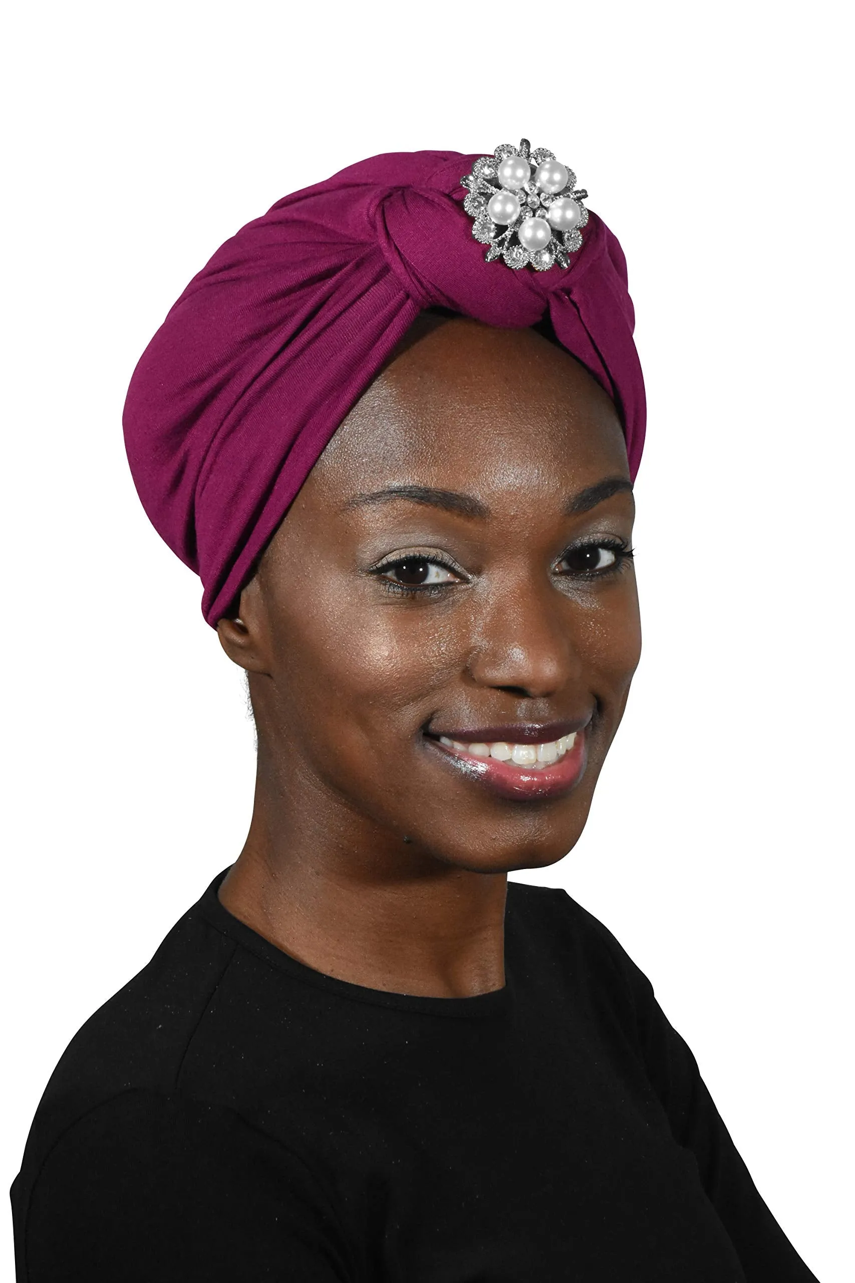 Turban with Silver Pearl Diamond