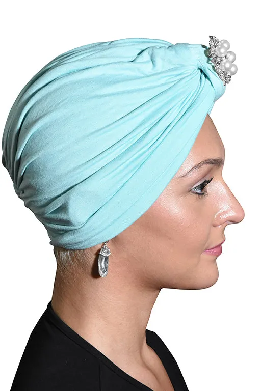 Turban with Silver Pearl Diamond