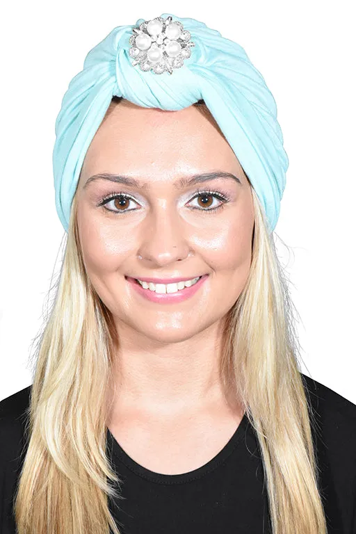 Turban with Silver Pearl Diamond