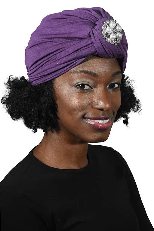 Turban with Silver Pearl Diamond
