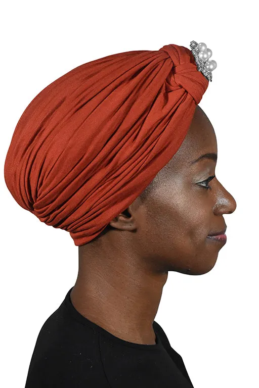 Turban with Silver Pearl Diamond