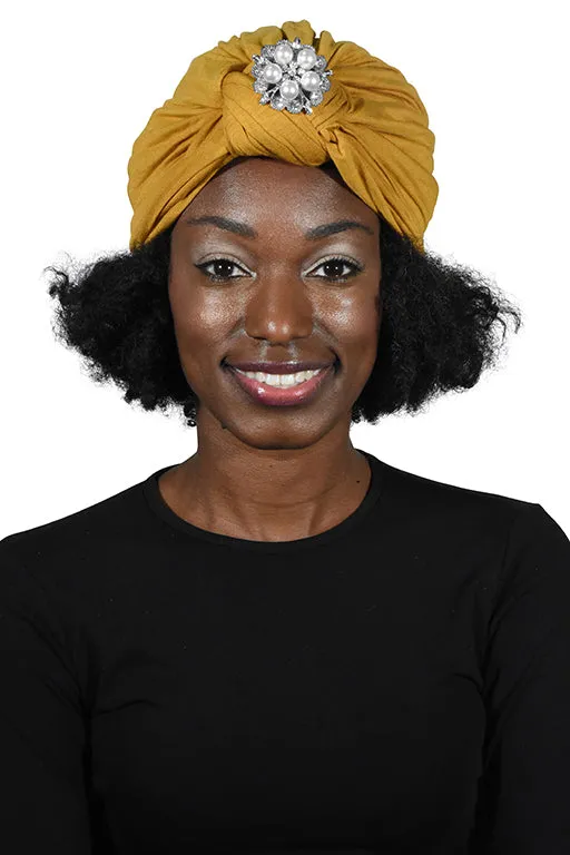 Turban with Silver Pearl Diamond