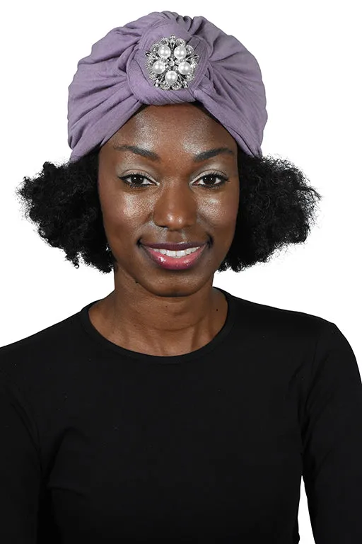 Turban with Silver Pearl Diamond