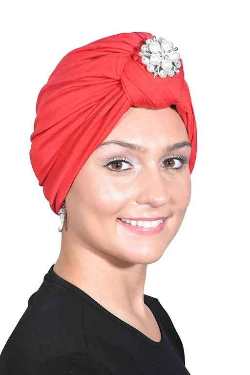 Turban with Silver Pearl Diamond