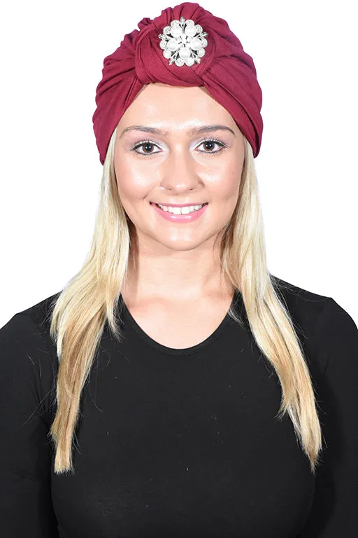 Turban with Silver Pearl Diamond