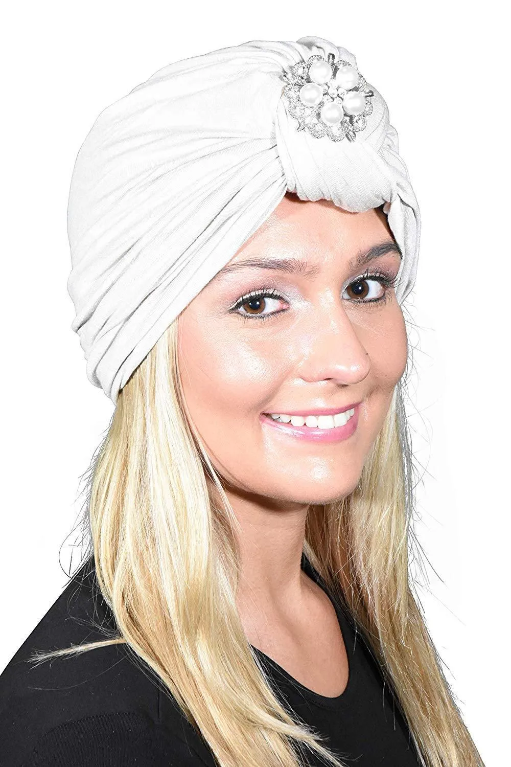 Turban with Silver Pearl Diamond