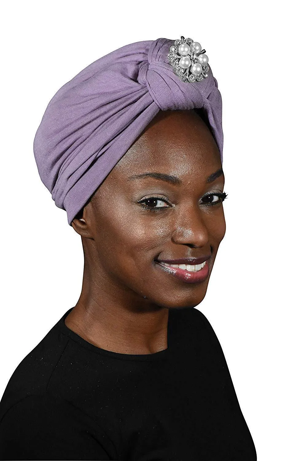 Turban with Silver Pearl Diamond