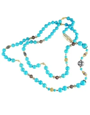 Turquoise Bead Byzantine Necklace