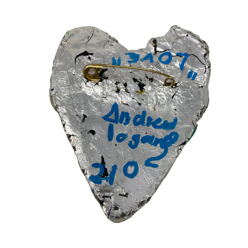 TURQUOISE HEART BROOCH - LOVE