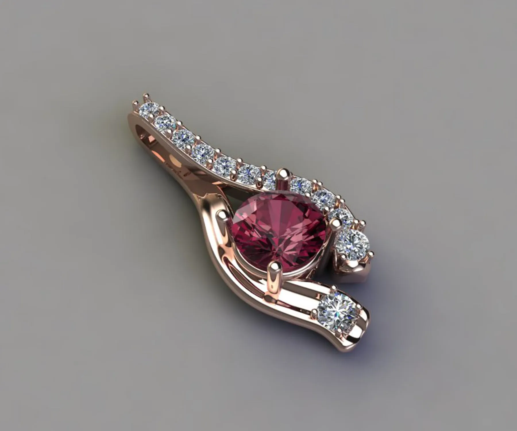 Twist Color Changing Garnet Diamond Necklace