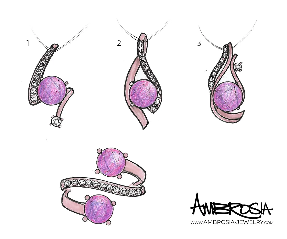 Twist Color Changing Garnet Diamond Necklace