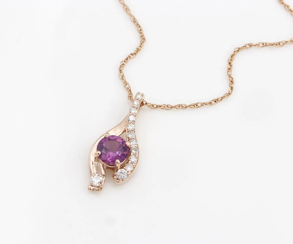 Twist Color Changing Garnet Diamond Necklace