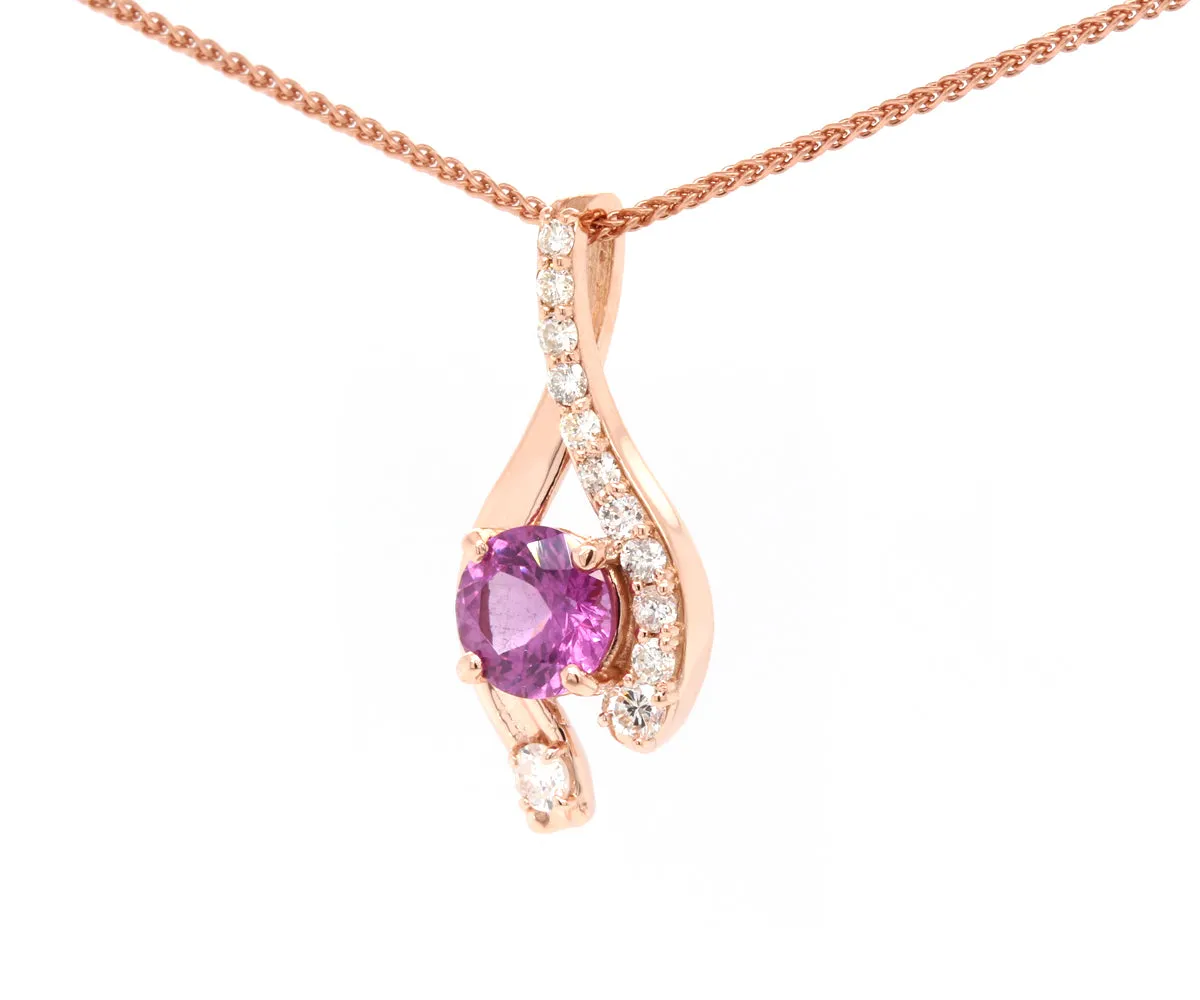 Twist Color Changing Garnet Diamond Necklace