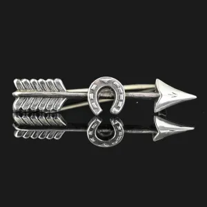 Victorian Silver HorseShoe Arrow Brooch C 1893