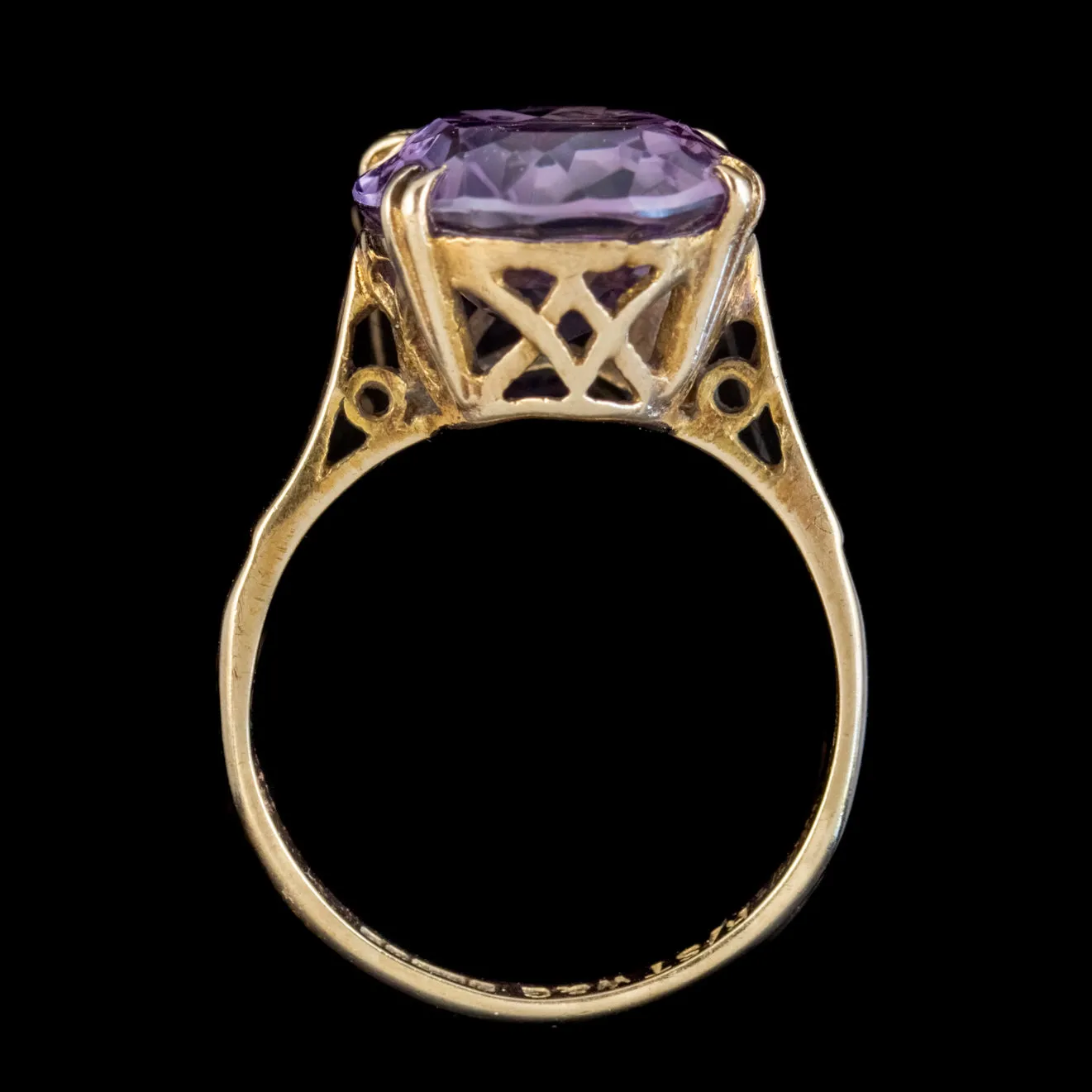 Vintage Amethyst Ring 8Ct Amethyst 9Ct Gold Dated 1963