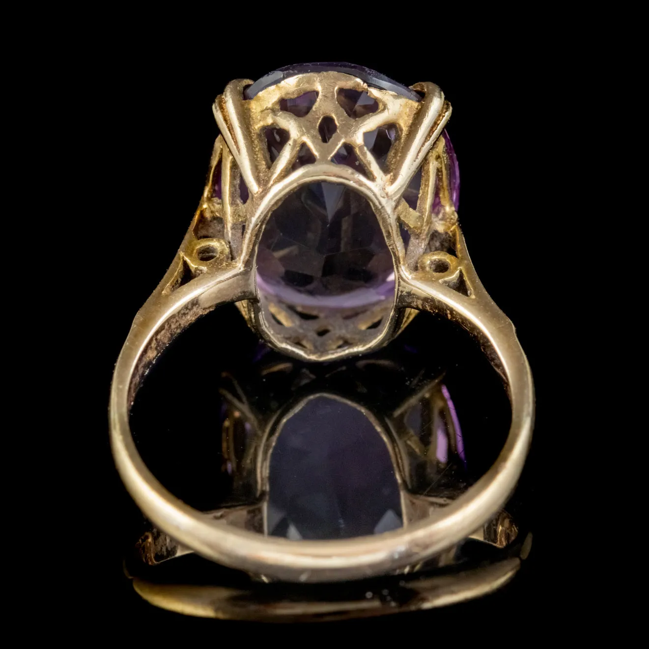 Vintage Amethyst Ring 8Ct Amethyst 9Ct Gold Dated 1963