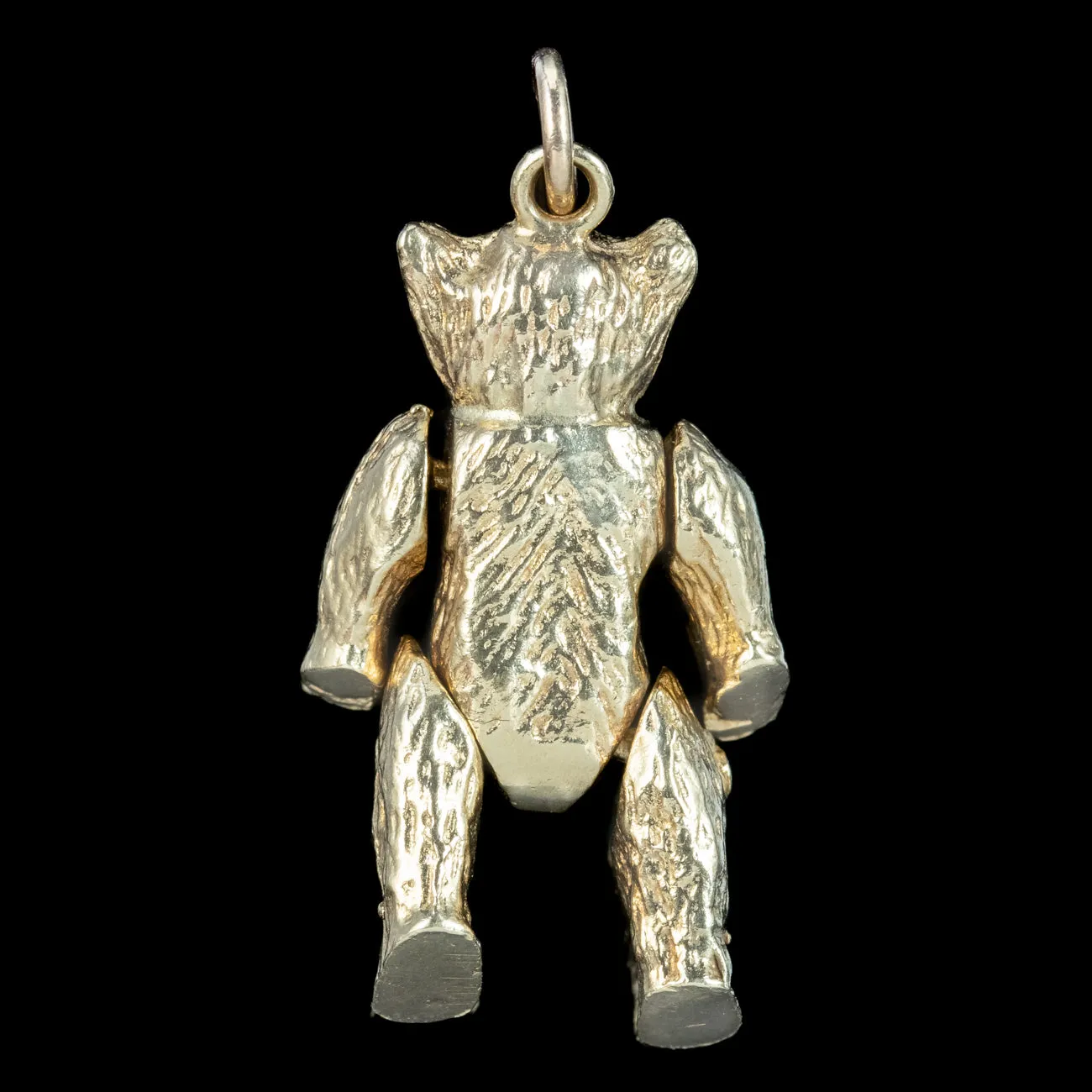 Vintage Articulated Teddy Bear Charm Pendant 9ct Gold Dated 1973