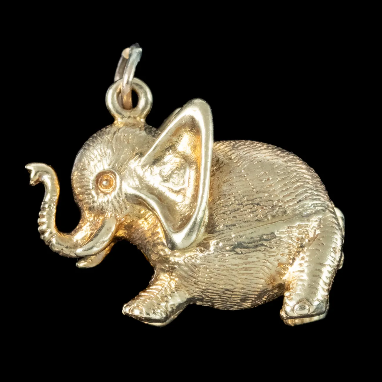 Vintage Elephant Charm Pendant 9ct Gold Dated 1966