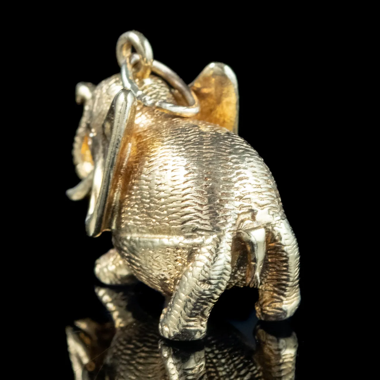 Vintage Elephant Charm Pendant 9ct Gold Dated 1966