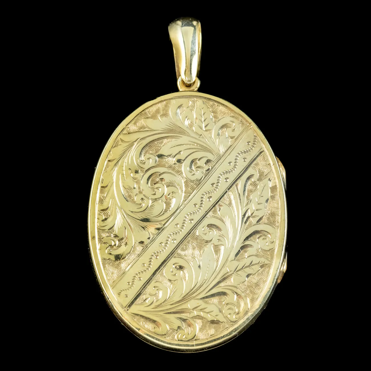 Vintage Floral Locket Silver 18ct Gold Gilt