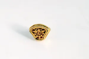Vintage Thewa Indian Ring Gold Plated Silver with a Defect