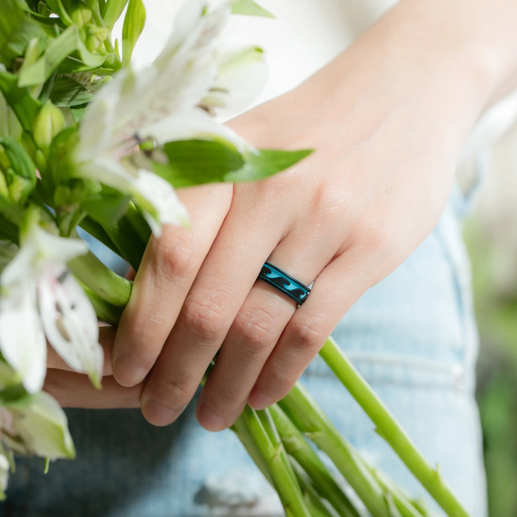 Women's Printed Aura 4  - Silicone Ring